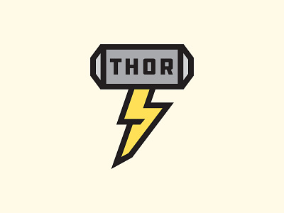 Thor. hammer lightning logo thor