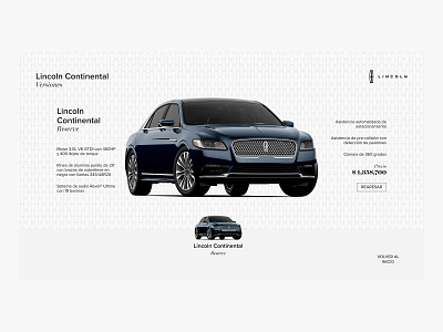 Car into website app of Lincoln México app car design ui uiux ux web website website app