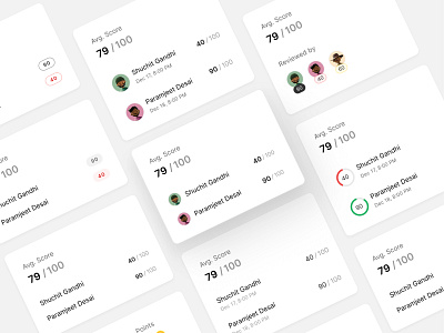 Quiz Scorecard card card design card ui clean design design system flat grade minimal score scorecard ui