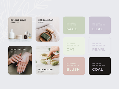 Branding & UI for Skincare brand brand identity branding card card design clean color illustration minimal photography typogaphy ui