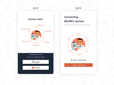 Med-Tech App - Home Screen android app branding clean color design doctors flat icon identity illustration interaction design minimal mobile tech type typography ui ux vector