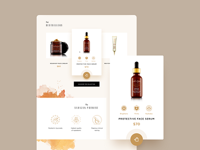 Sahajan Skincare app colors design illustration minimal page ui ux web website