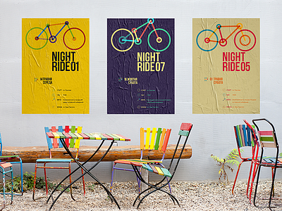 NightRide non profit posters bicycle branding logotype non profit poster visual identity