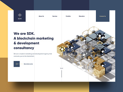 SDK Blockchain Development And Marketing 3d blockchain landing page marketing ui web web design