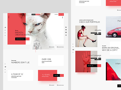 Badass+Creative Agency black cat creative agency red ui web design white