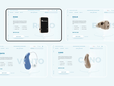 Hearing Amplifiers 3d ecommerce ui web design