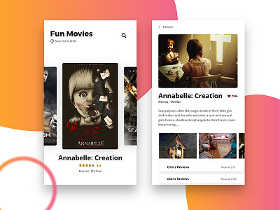 Movies App Concept app dating design event ios iphone movies nearby search social ui ux