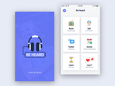 Be Heard App Concept app concept design icon interface ios music photoshop radio twitter ui ux