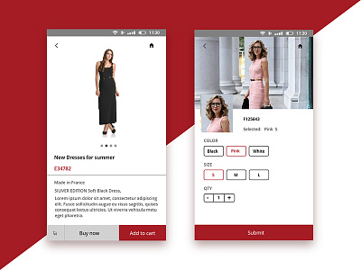 E-commerce App Concept android app cloth ecommerce interaction ios menu mobile shop store ui ux