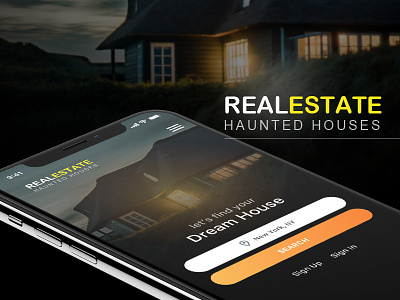 IPhone X Real Estate Design haunted house iphonex mock up real estate ui design