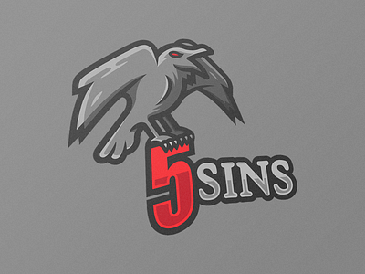 Raven Mascot bird branding esports illustrator logo mascot raven sports team logo vector