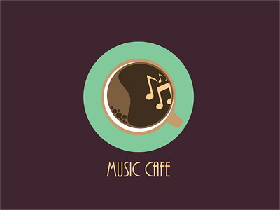 Music Cafe Illustration cafe logo design graphic design logo icon artwork illustration logo