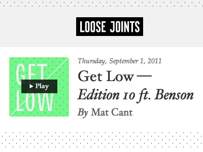 Loose Joints #1 hoefler text loose joints music radio