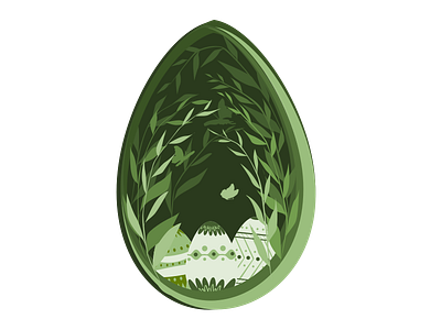 Easter egg design easter flat illustration papercut vector