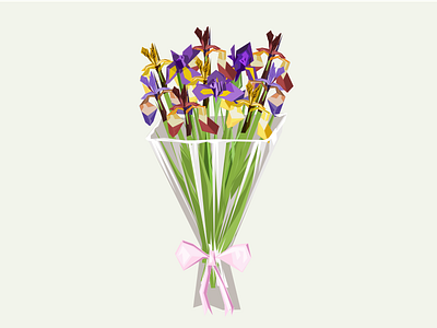 Iris bouquet design flower illustration iris vector
