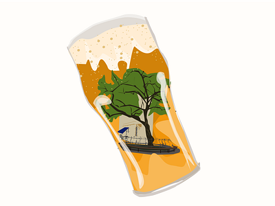 Beer pub sticker beer design illustration logo vector