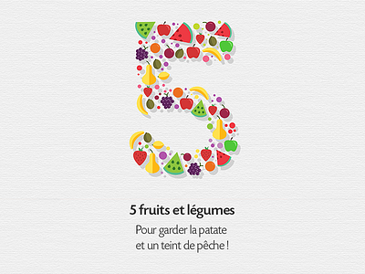 5 fruits and vegetables color flat fruits logo minimalist vegetables