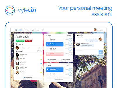 Vyte.in // Your personal meeting assistant app calendar design desktop flat graphic landing mac meeting responsive schedule website