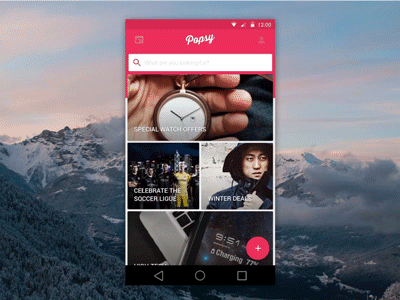Search Animation Prototype after effect android animation app cards forms lollipop pink prototype red search