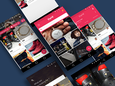 Material App Design android app design interface material pink popsy red ui ux
