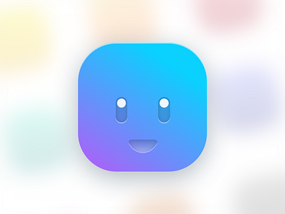 Funny App Icon for Chat app avatar blue chat eye fun funny icon messenger smile smiley