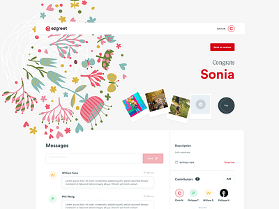 Ezgreet UI congrats greeting cards greetings interface landing uidesign web
