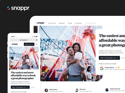 Snappr Rebrand branding mobile photo photographer snappr webdesign website