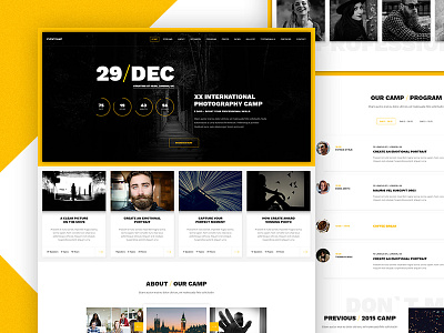 Event template conference design event landing photography template ui ux