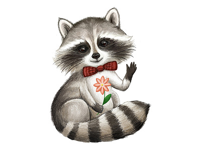 Cute raccoon animal art character cute drawing handdraw illustration paper pencil raccoon sketch