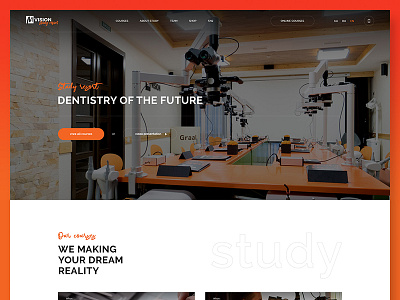 Mvision Study Resort business clinic courses dentistry landing medial study ui webdesign website