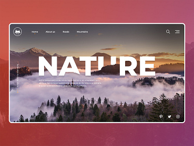 Nature Travel Website color forest forest animals forestanimals mountain nature nature illustration outside roads sky tourism travel traveling travellovers tree trip ui uidesign website wedesign