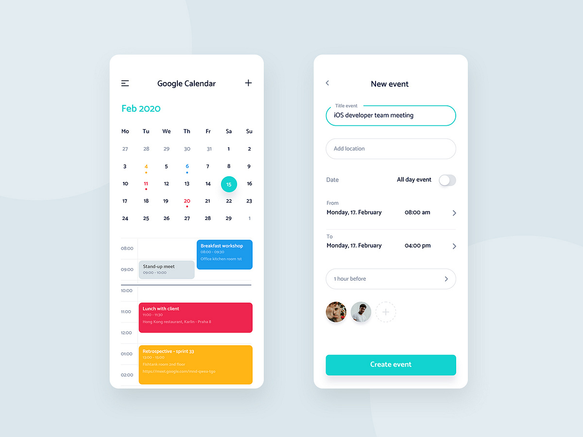 Best Calendar Apps for Android and iOS by Excellent Webworld on Dribbble