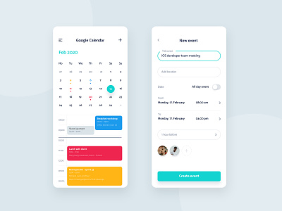 Monthly Calendar App designs themes templates and downloadable