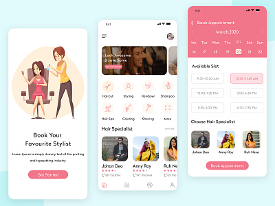 Hair Salon App designs, themes, templates and downloadable graphic elements  on Dribbble