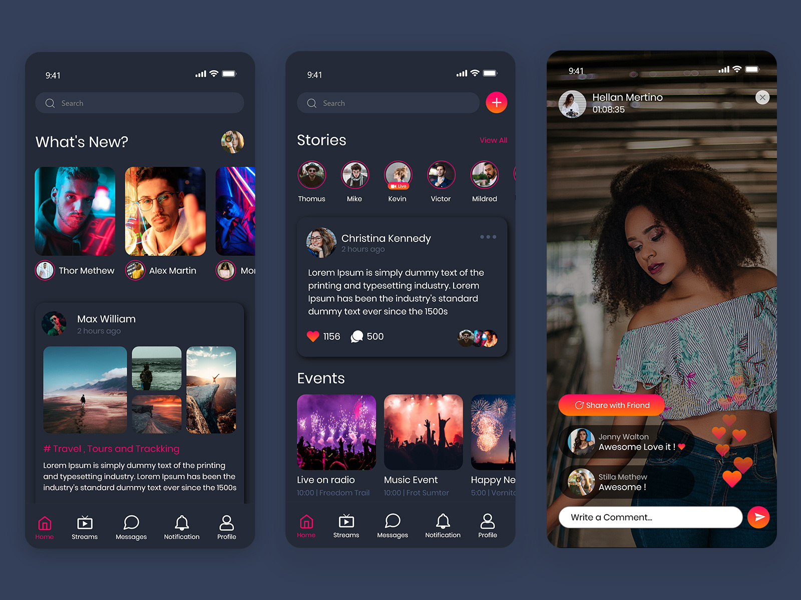 Dribbble Live Streming App jpg By Excellent Webworld