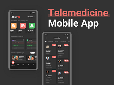 Latest Darkmode UI Design for Telemedicine App