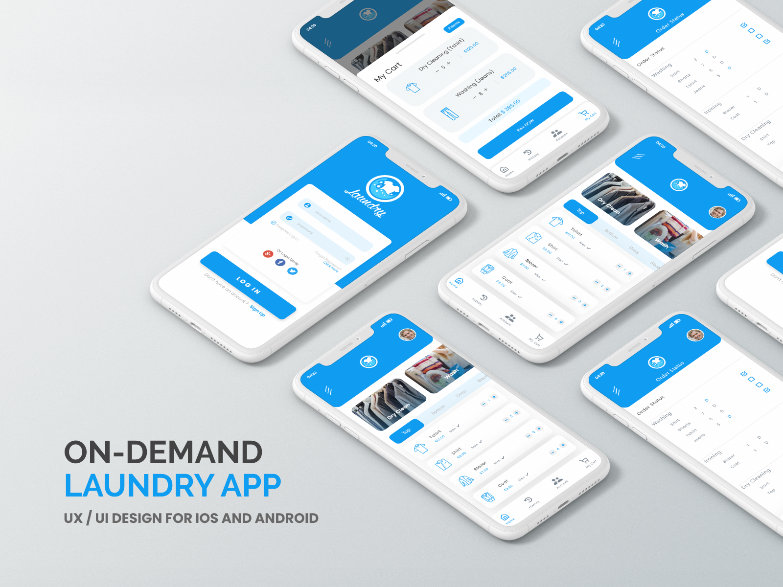 On Demand Laundry App UI Design by Excellent world on Dribbble