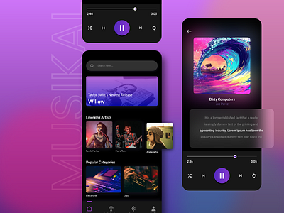 Most Popular UI Design for Music App 🎵