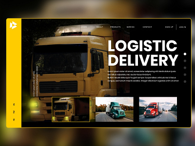 Latest Logistics Delivery Website UI Design delivery service driver fleet management logistic logistics company transportation transports ui design web design website website design