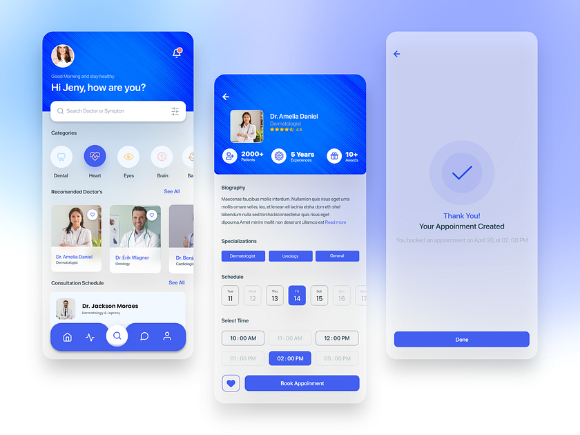 Best Doctor Appointment App Ui Design By Excellent Webworld On Dribbble