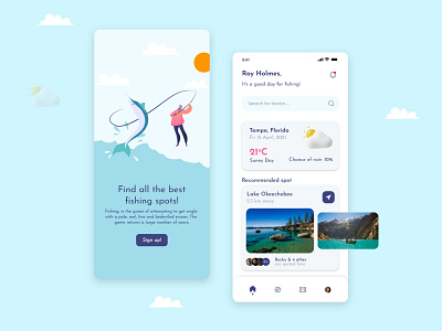 Best UI Design for Fishing App app design app development fishing fishing app design mobile app mobile app design ui ui design uiux