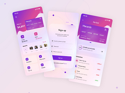 E-Wallet - Mobile Banking UI/UX Design banking app digital payments e wallet finance financial fintech mobile app design mobile banking money app money transfer online banking ui ui design ux ui