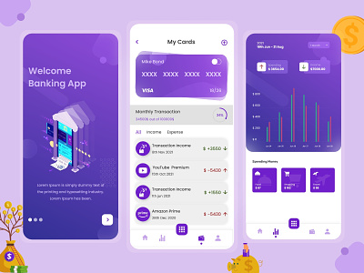 Best Banking App UI Design - Fintech app design banking app digital banking fintech fintech app fintech mobile interface mobile banking mobile design product design ui design ux design