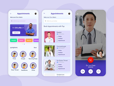 Doctor appointment app ui design