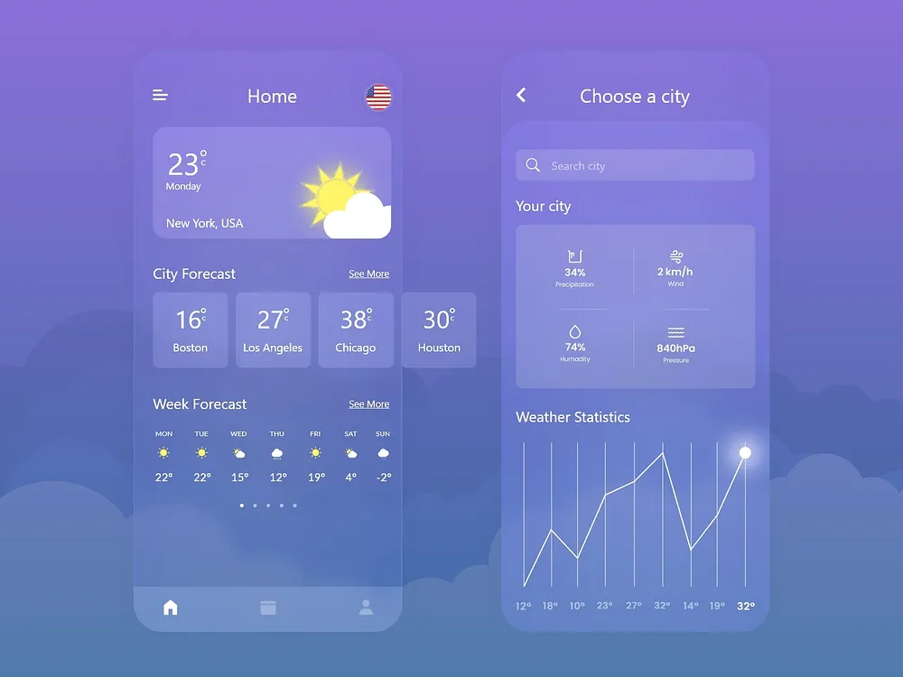 Weather App Design designs, themes, templates and downloadable graphic ...