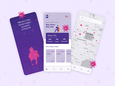 Covid-19 Tracker App Design app app design covid 19 covid 19 cases covid app covid update covid tracker design mobile app design statistics trackers apps ui uiux virus update