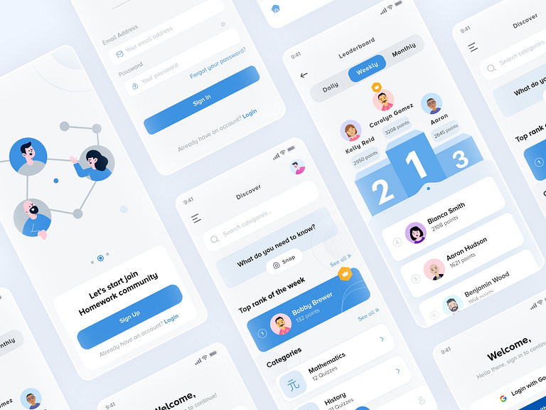 Best Homework Helper App UI Design by Excellent WebWorld on Dribbble