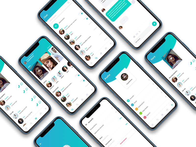 Top Flutter Messaging App UI Kit 2019 by Excellent WebWorld on Dribbble