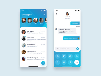 Mobile Messaging App for Text Chat android animated app design app development emoji reaction flat style interface ios iphone message app messaging millennials mobile app mobile app design mobile chat app mobile messaging app simple simple design text chat app text messaging app