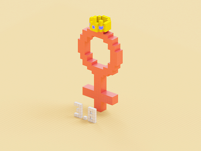 womensday 38 3d crown font magiclvoxel magiclvoxel march 8 voxels women women in illustration womens day